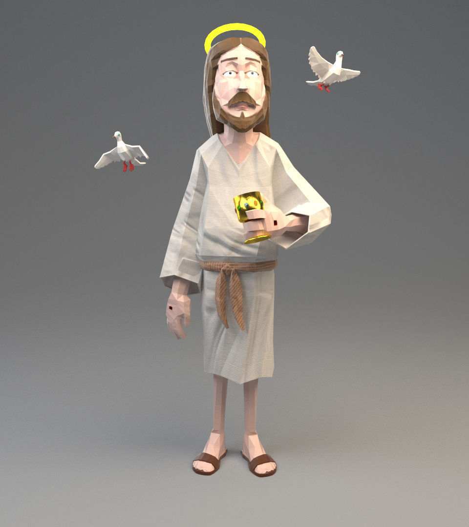 Jesus - dove - graal  3D model_5