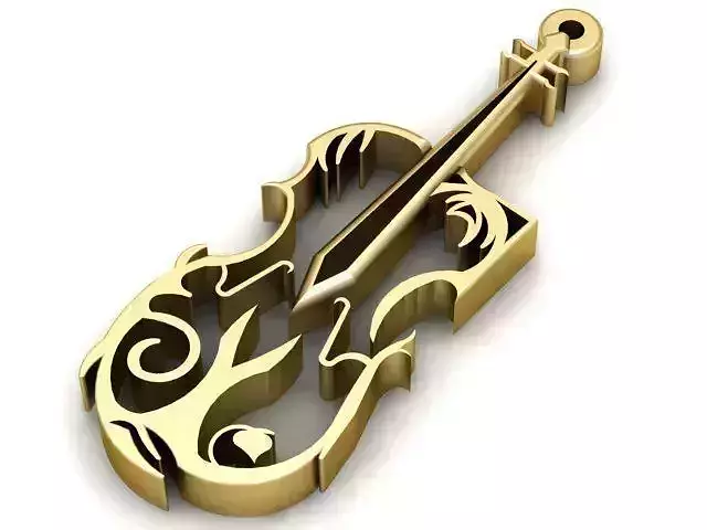 Pendant gold violin