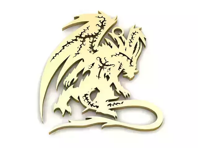 Pendant dragon in gold