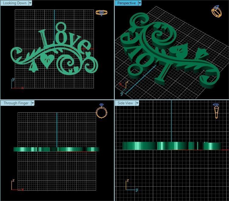 Pendant i love you charm 3D print model_2