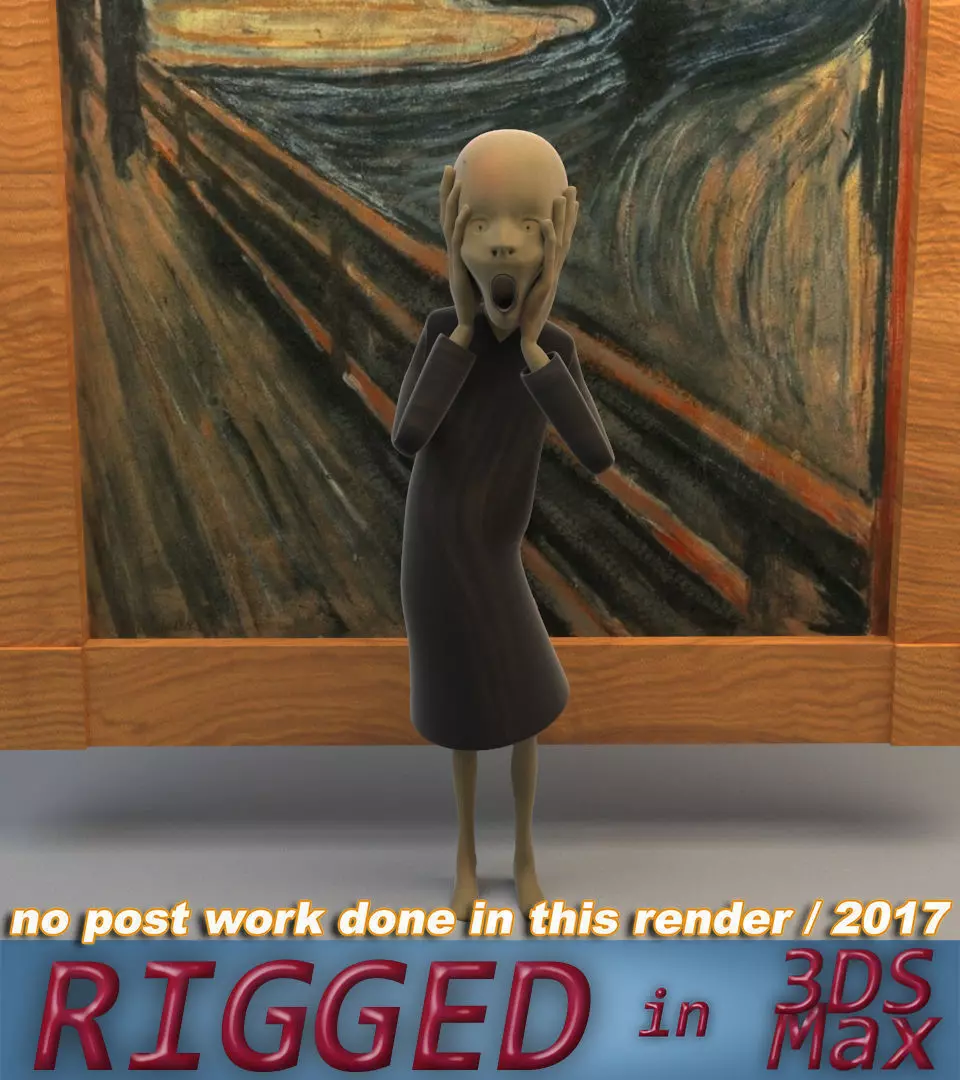 scream from edvard munch 3D model