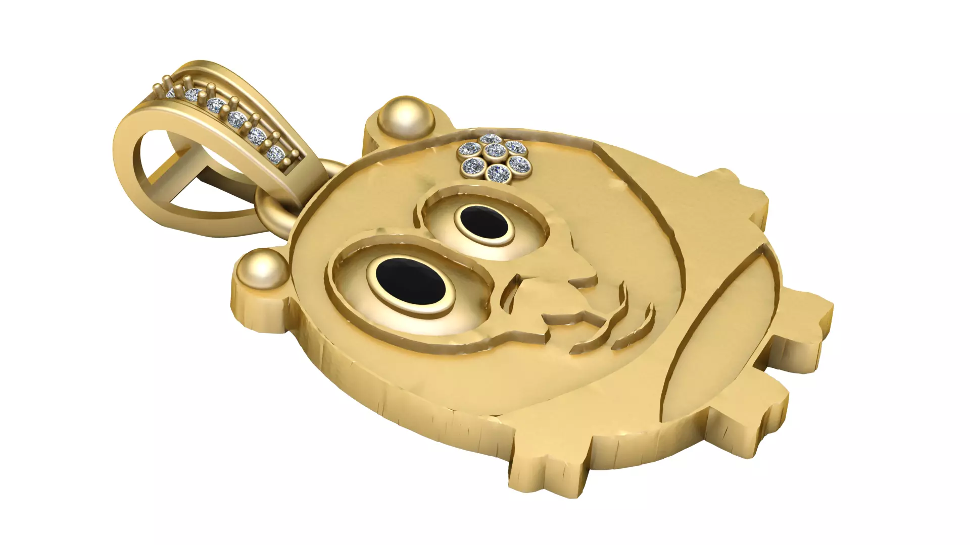 Royal Cartoon Face Gold Pendant 3D print model