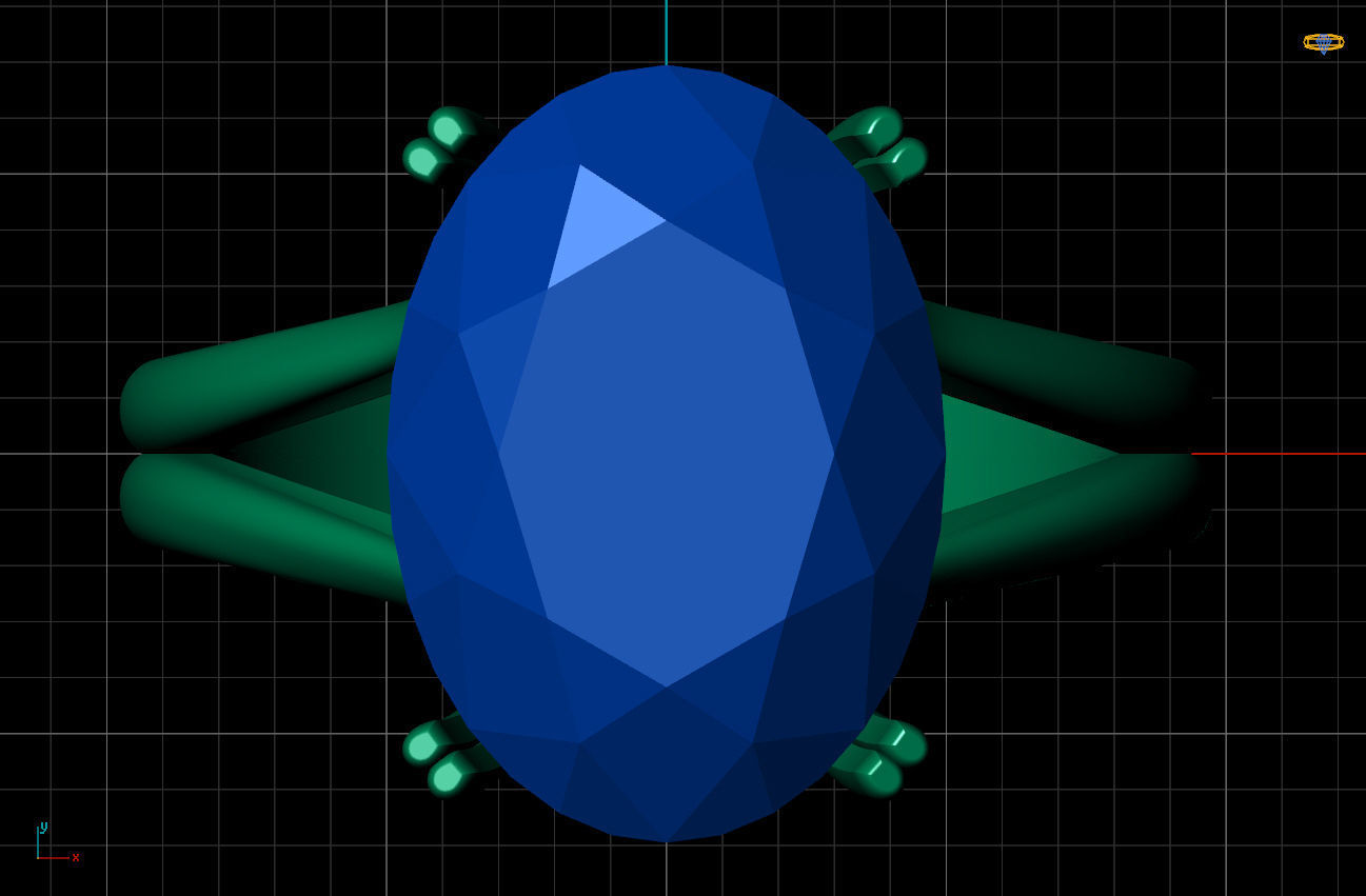 Ring aquamarine engagement 3D print model_8