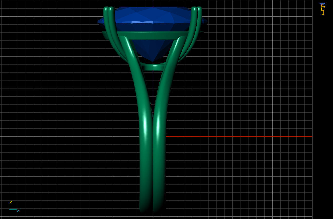 Ring aquamarine engagement 3D print model_7