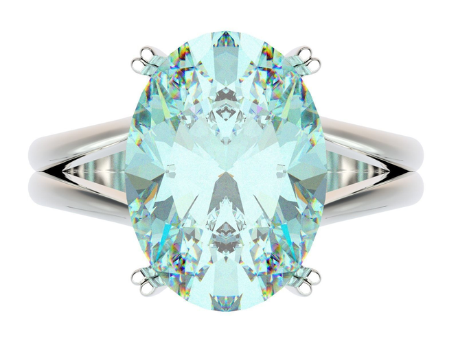 Ring aquamarine engagement 3D print model