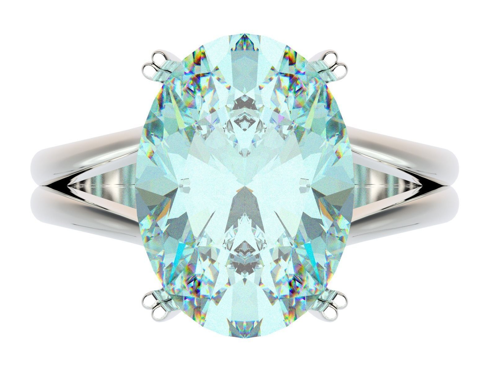 Ring aquamarine engagement 3D print model_0