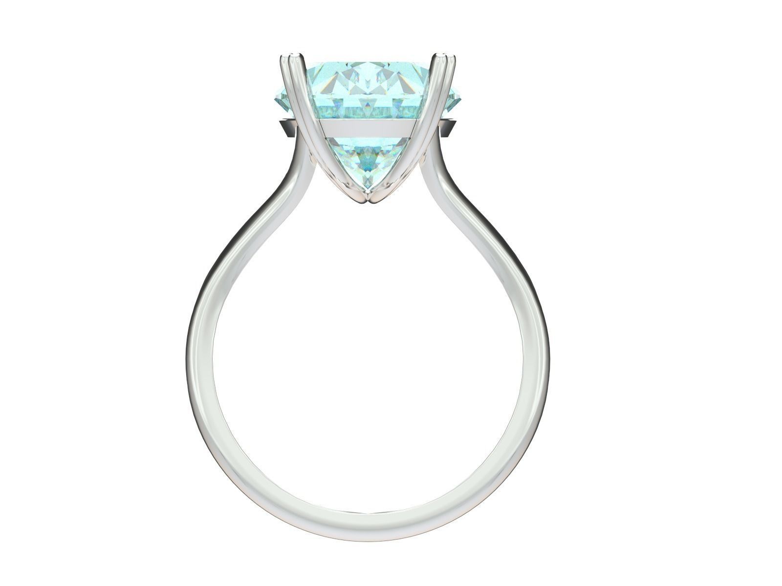 Ring aquamarine engagement 3D print model_4