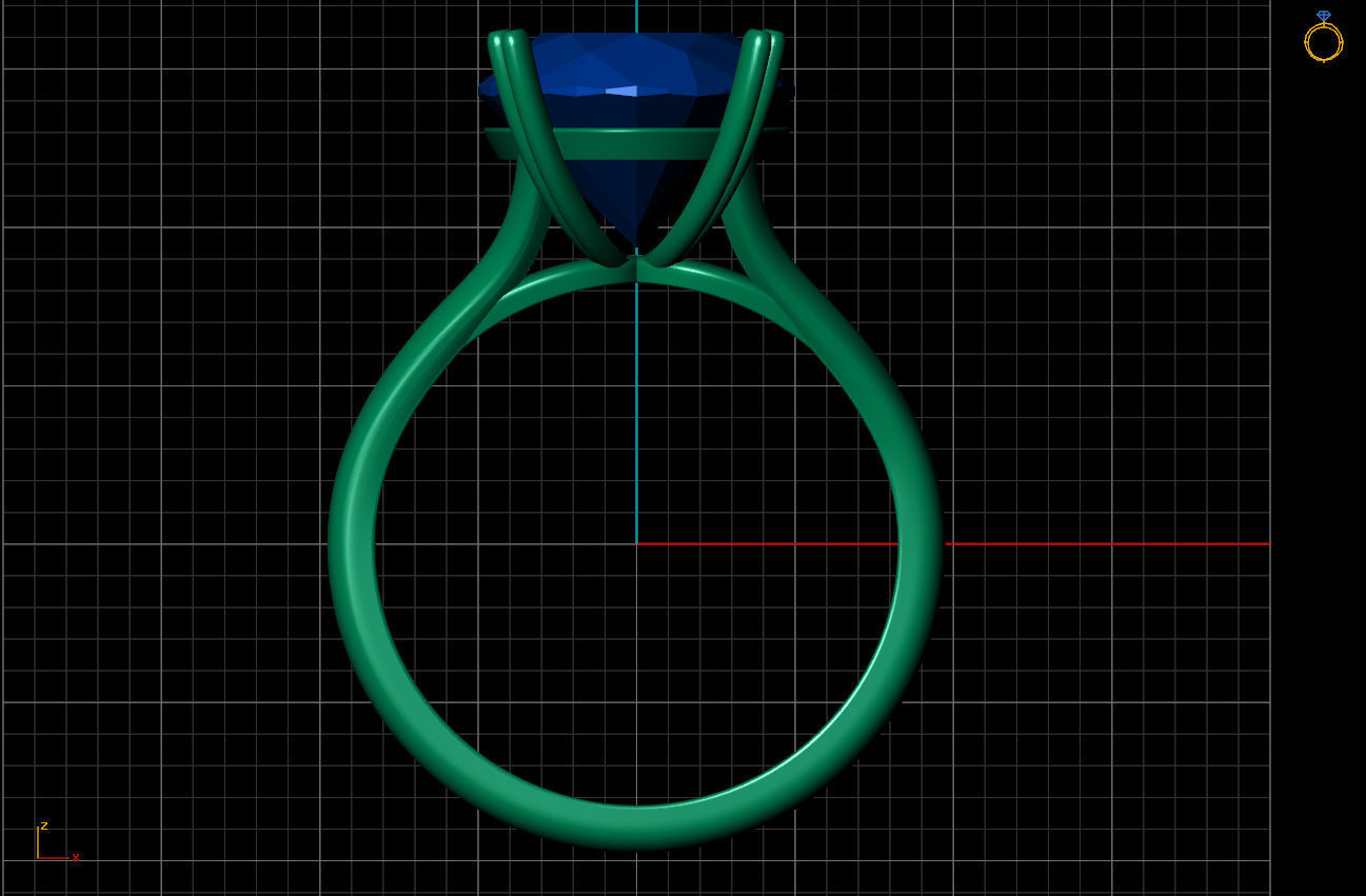 Ring aquamarine engagement 3D print model_9