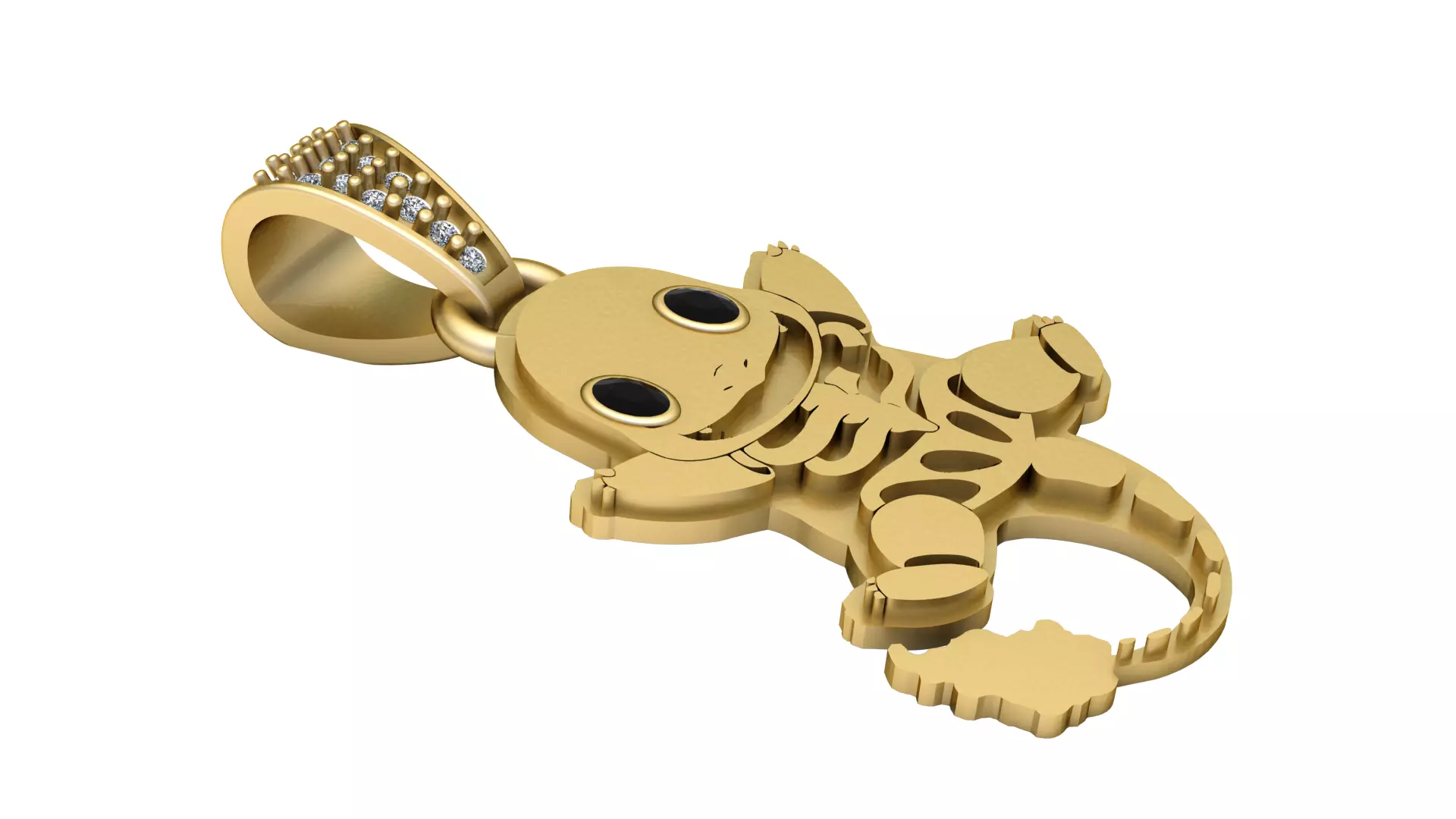 Royal Baby Skeleton Gold Pendant 3D print model