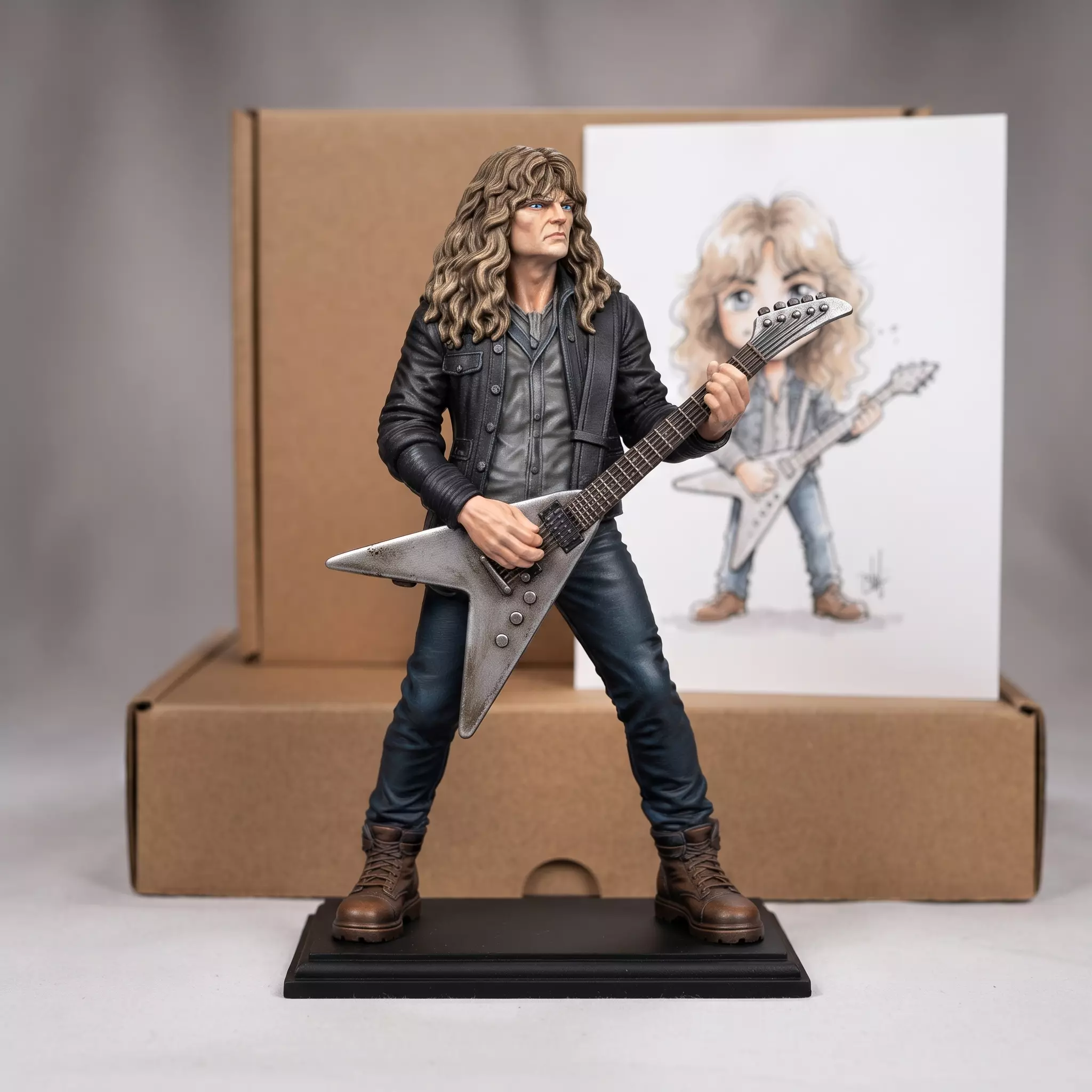 Thrash Metal Guitarist Dave Mustaine Heavy Metal Legend Scale ST 3D print model