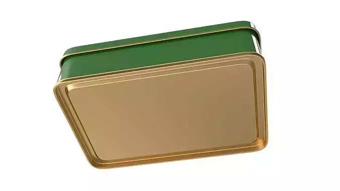 Tin Box - Wide Low-poly 3D model 6