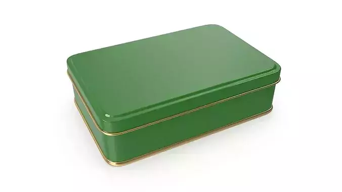 Tin Box - Wide Low-poly 3D model