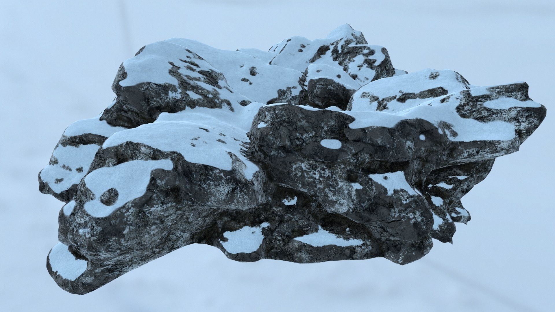 snow rocks Low-poly 3D model_9
