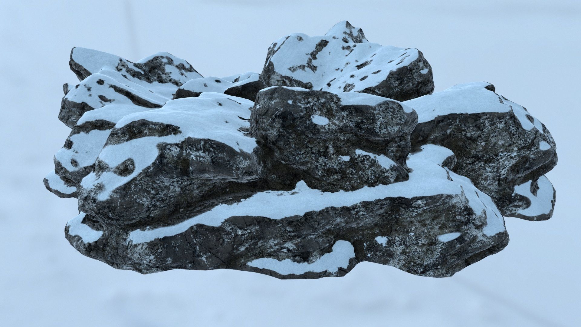 snow rocks Low-poly 3D model_4