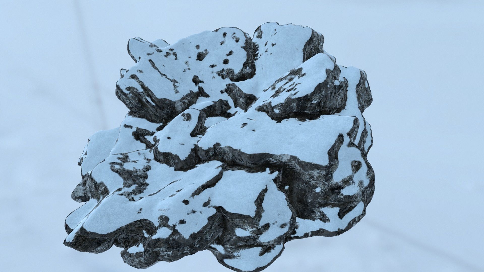 snow rocks Low-poly 3D model_12