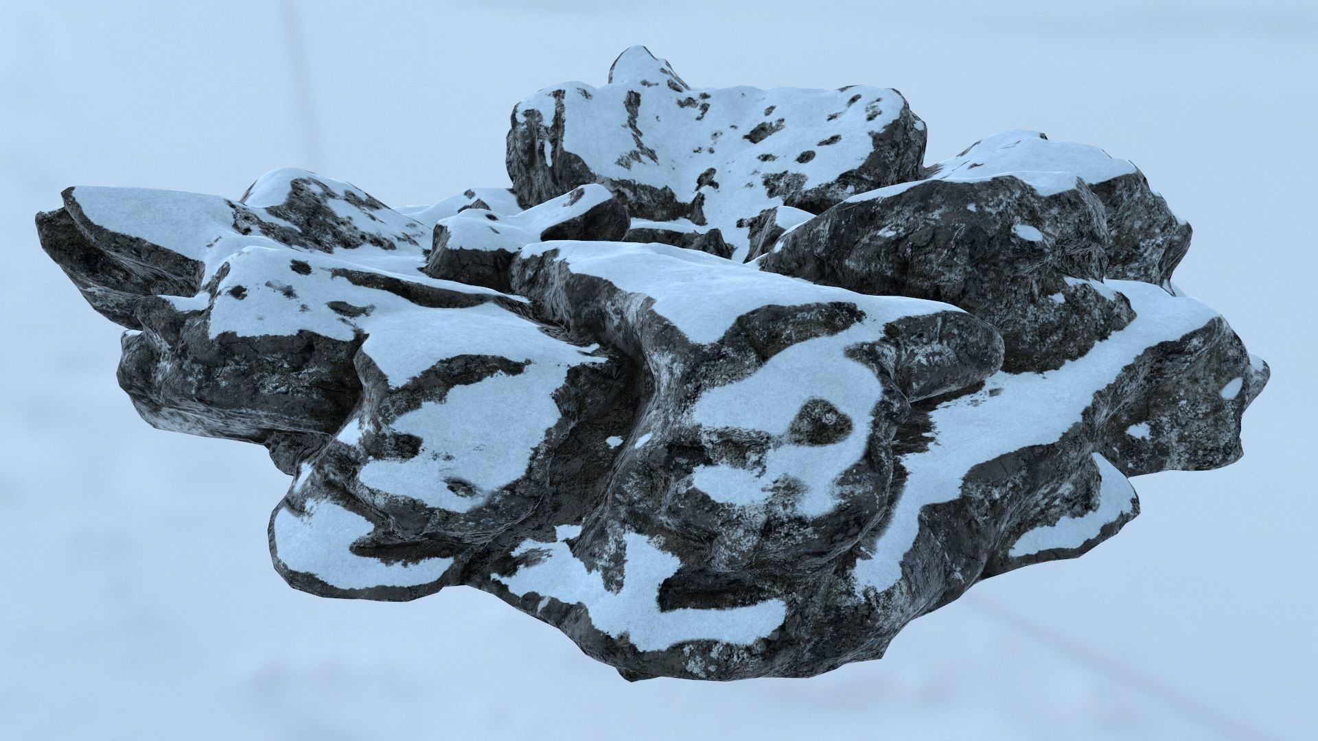 snow rocks Low-poly 3D model_5
