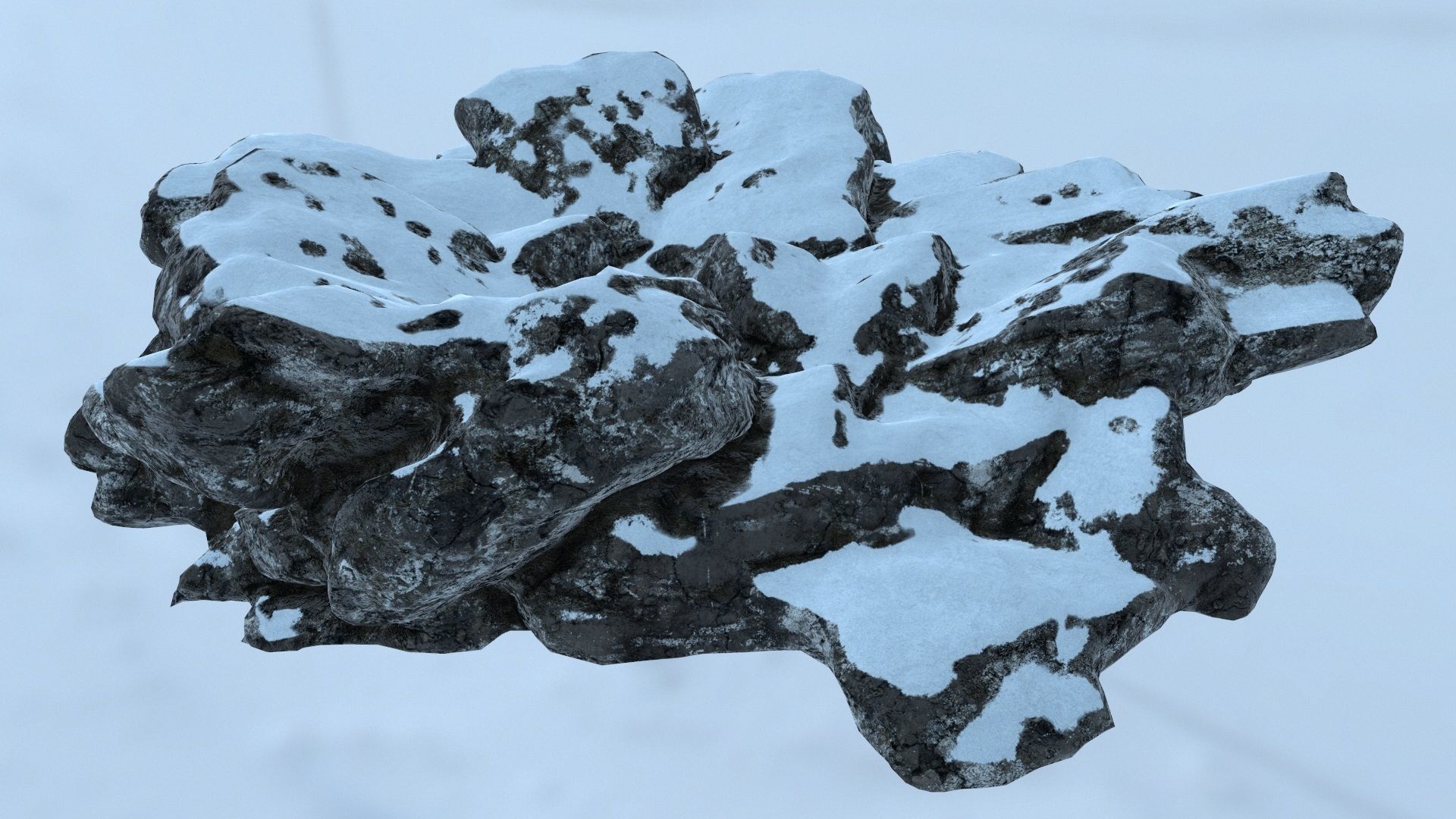 snow rocks Low-poly 3D model_7