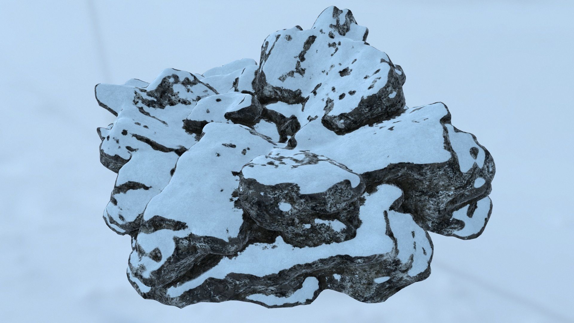 snow rocks Low-poly 3D model_10