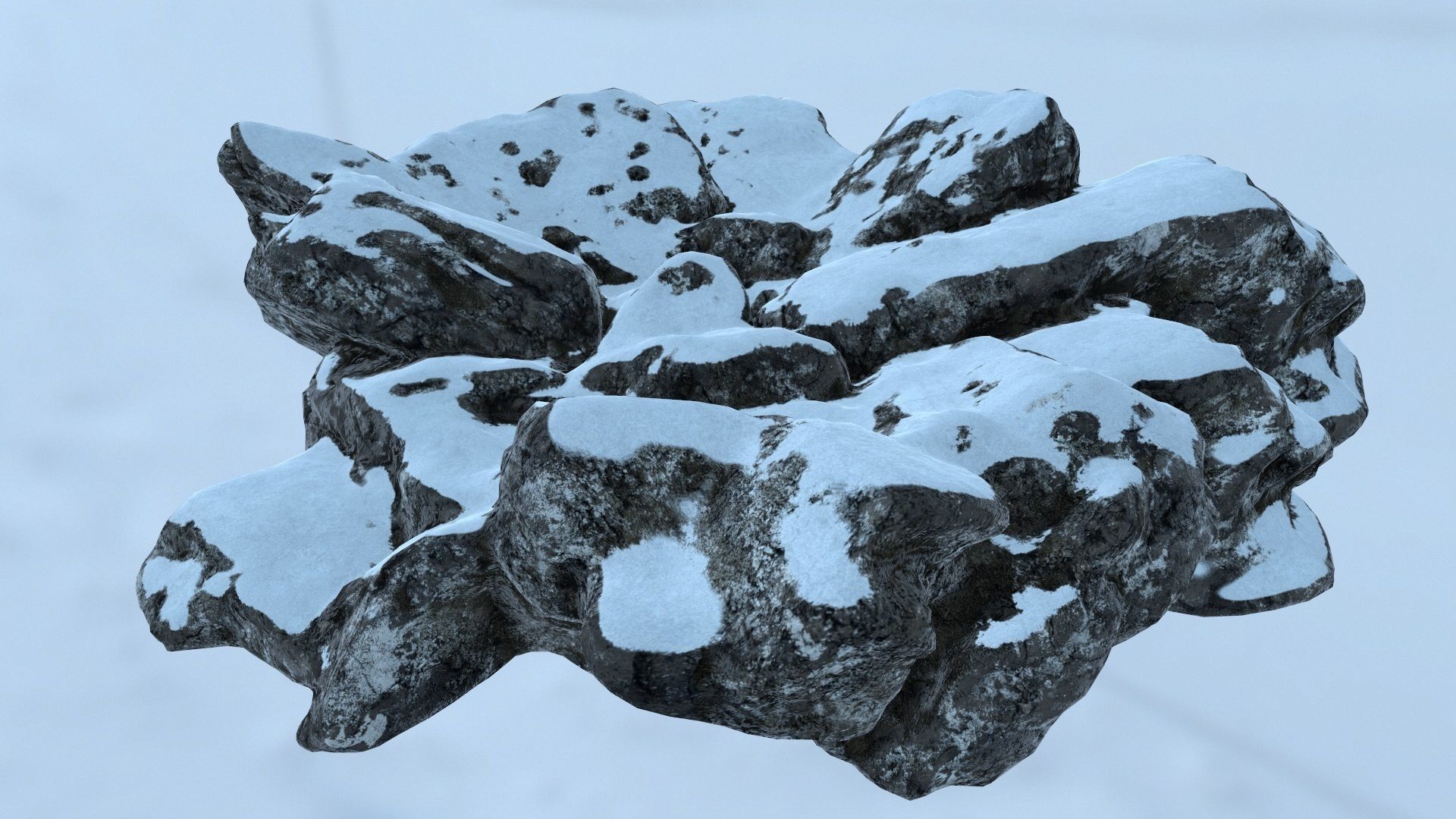 snow rocks Low-poly 3D model_6