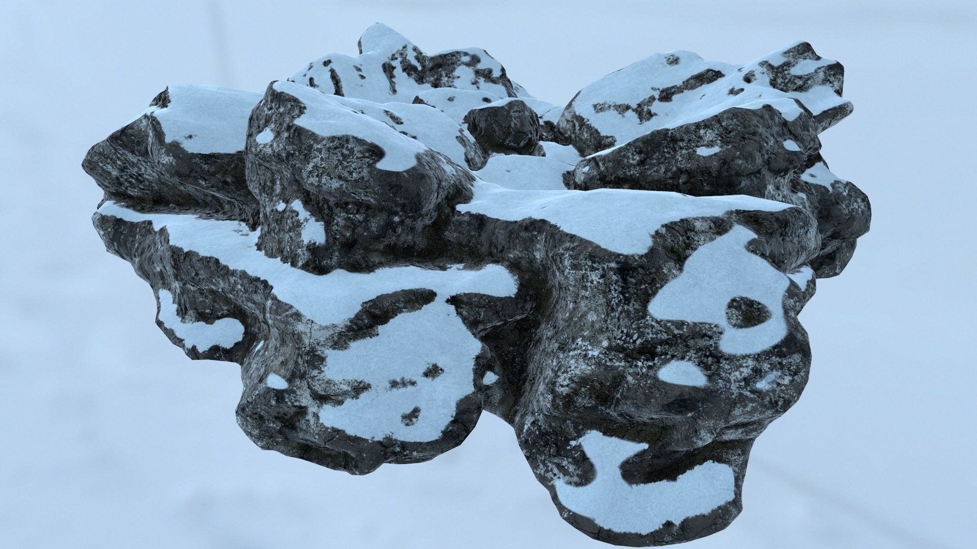 snow rocks Low-poly 3D model_11