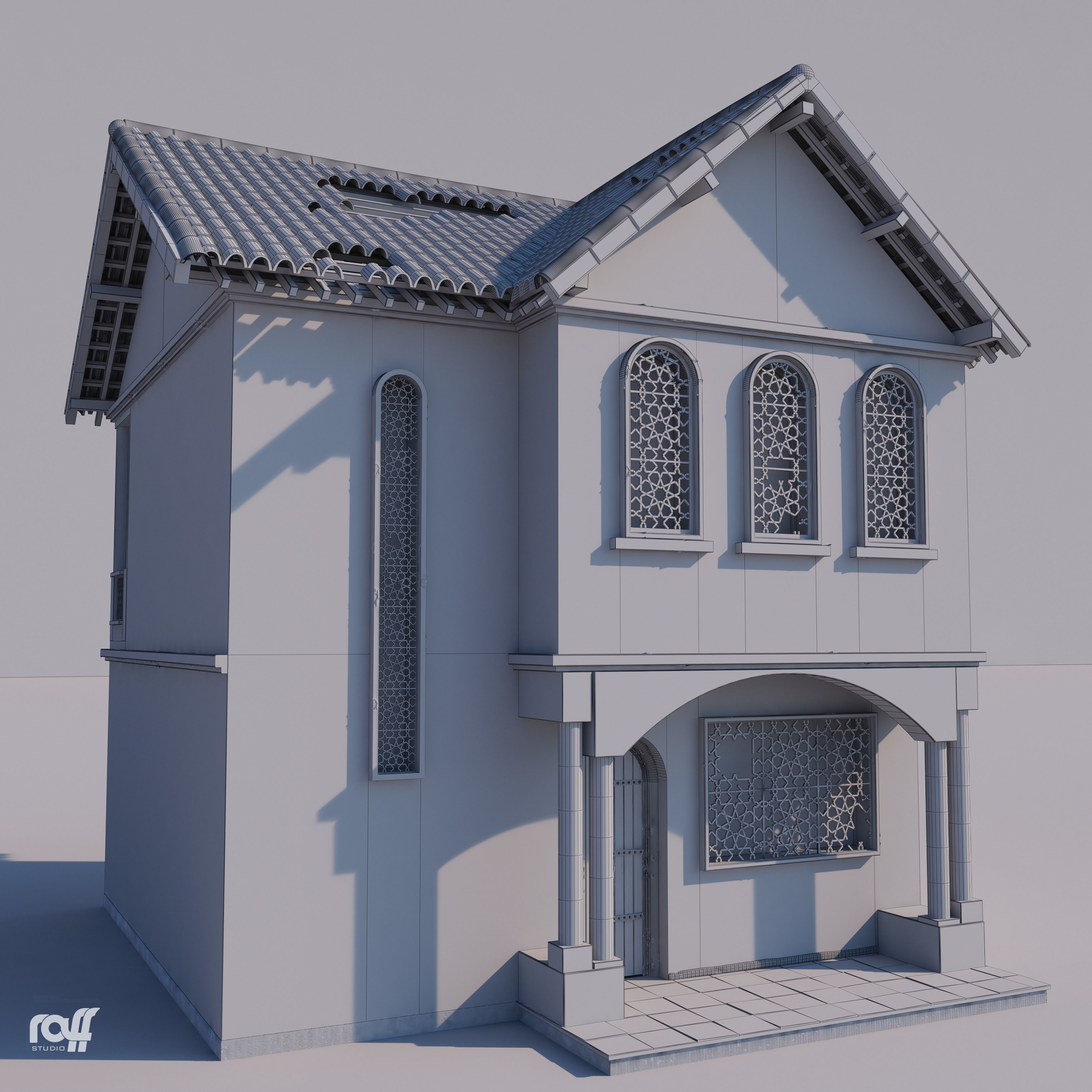 Abandoned house Low-poly 3D model_4