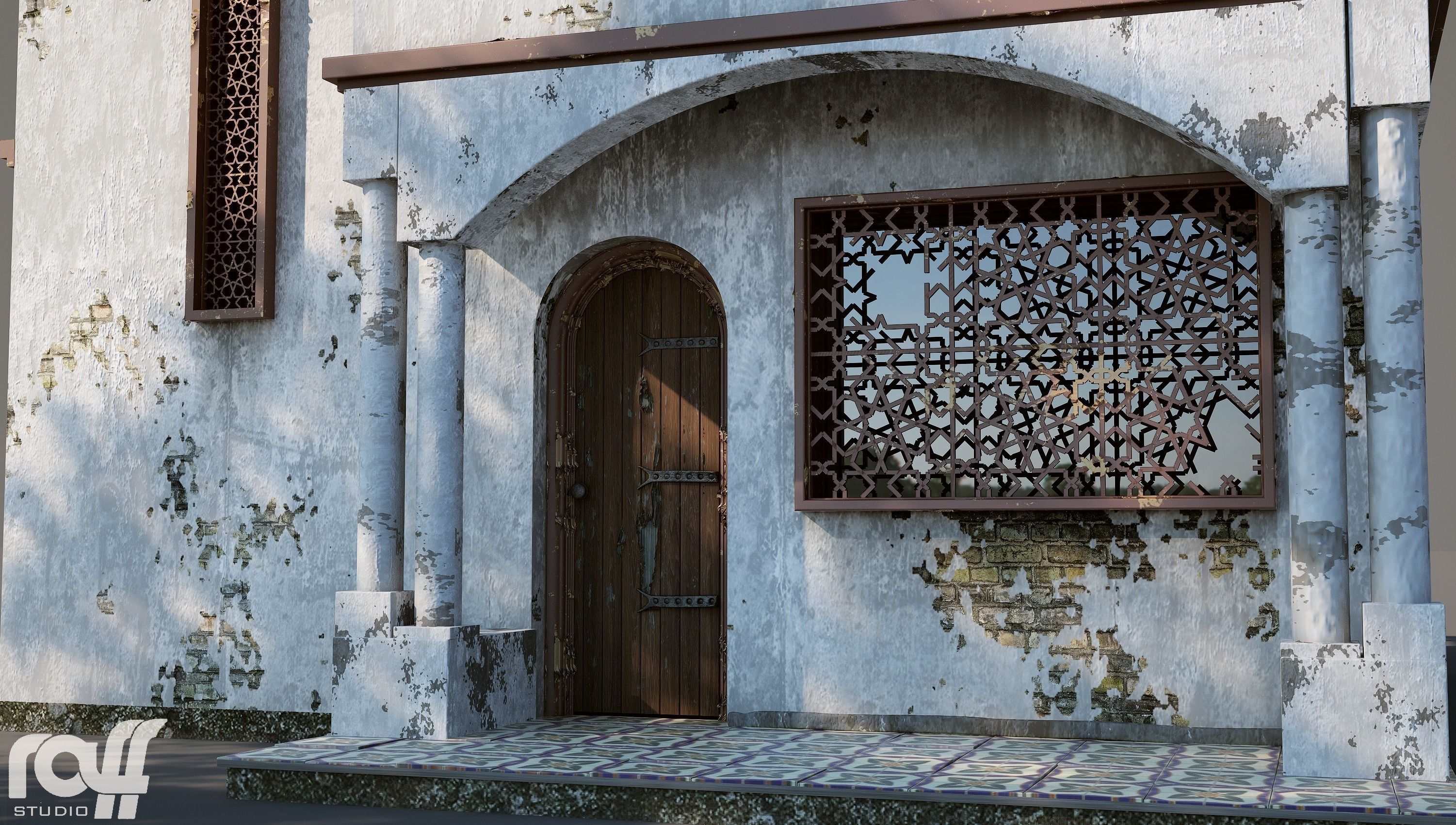 Abandoned house Low-poly 3D model_2