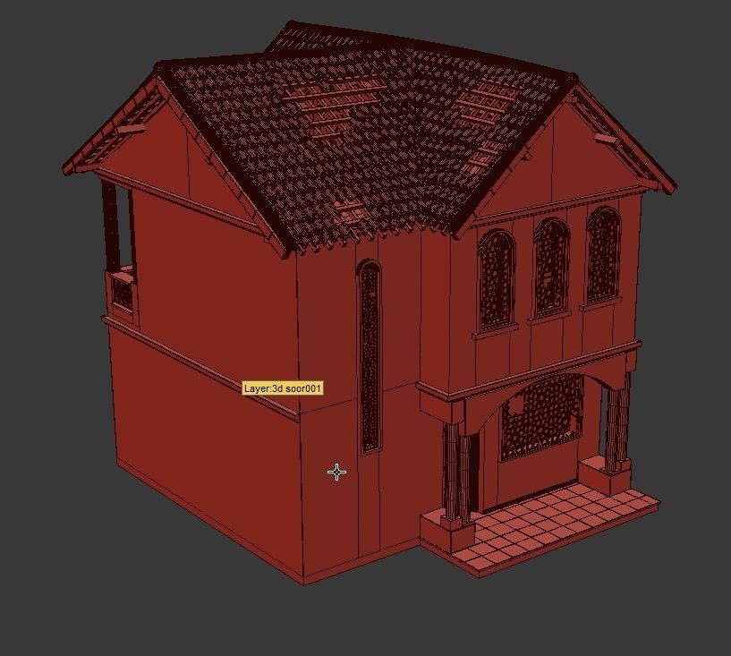 Abandoned house Low-poly 3D model_5