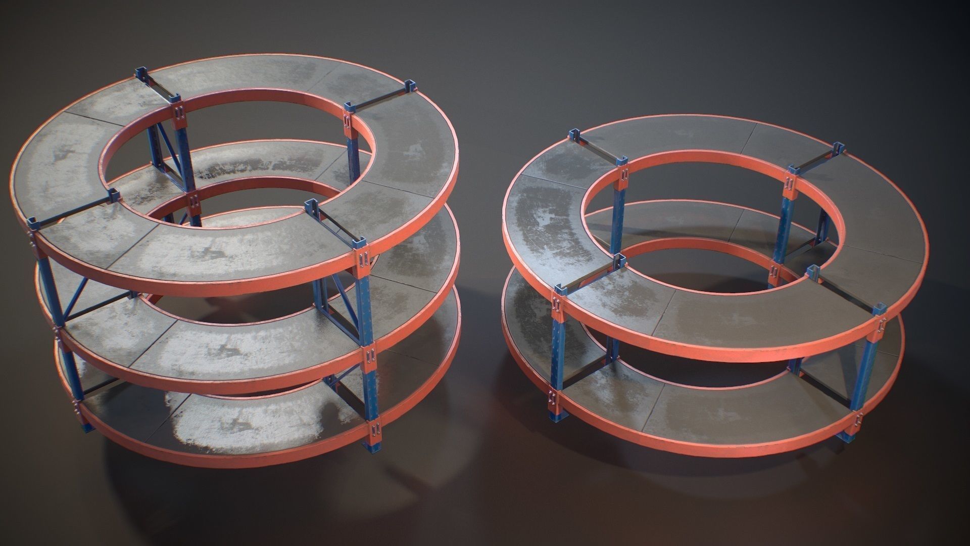 Storage Rack Collection - Modular Game ready props Low-poly 3D model_19