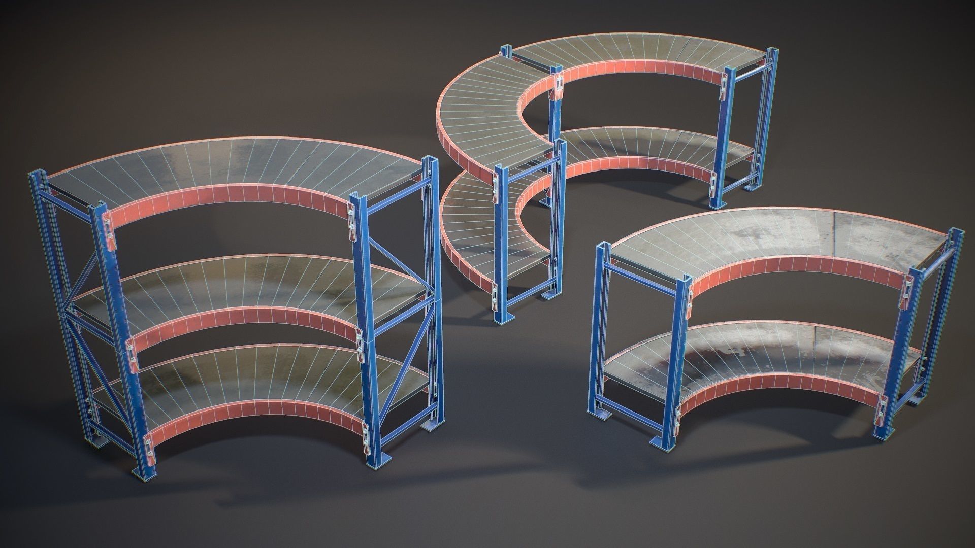 Storage Rack Collection - Modular Game ready props Low-poly 3D model_22