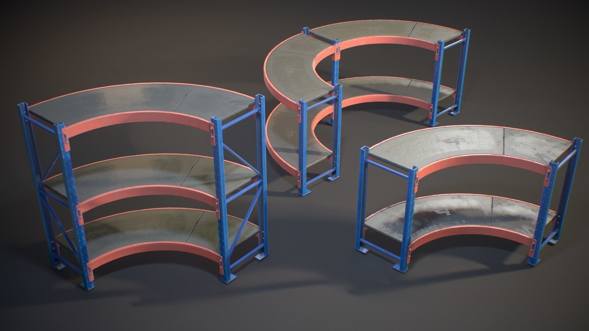 Storage Rack Collection - Modular Game ready props Low-poly 3D model_21