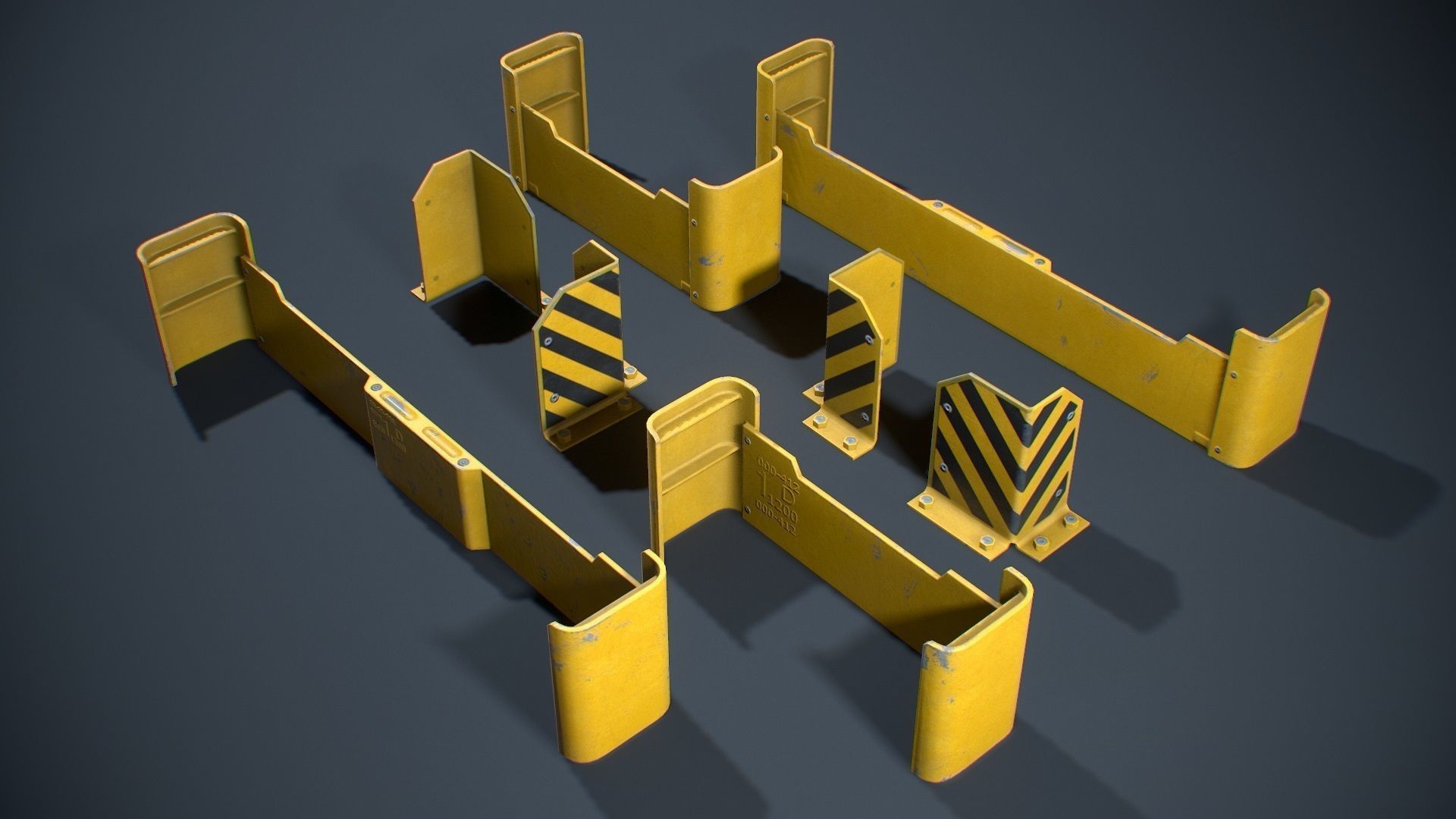 Storage Rack Collection - Modular Game ready props Low-poly 3D model_6