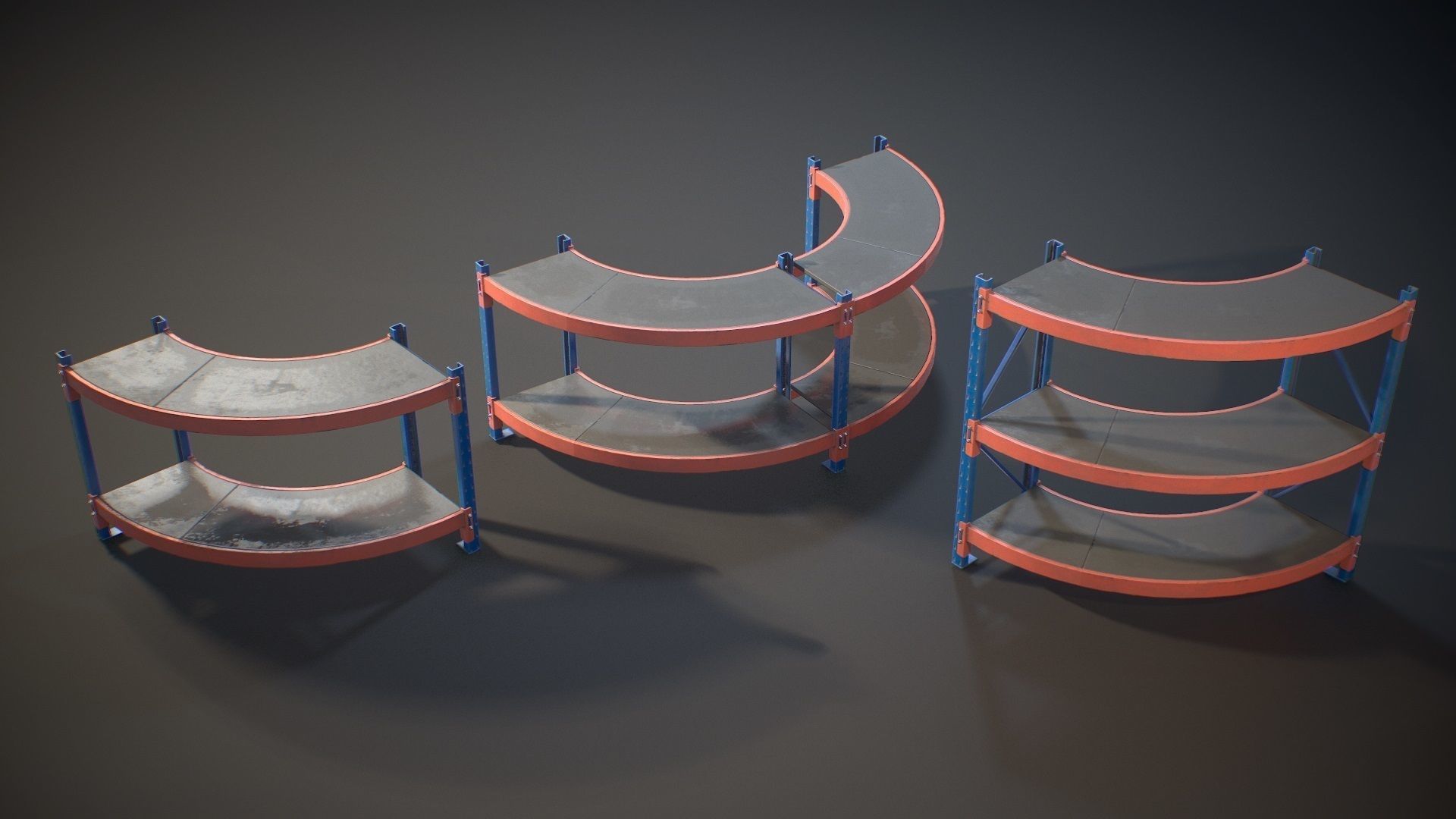 Storage Rack Collection - Modular Game ready props Low-poly 3D model_18