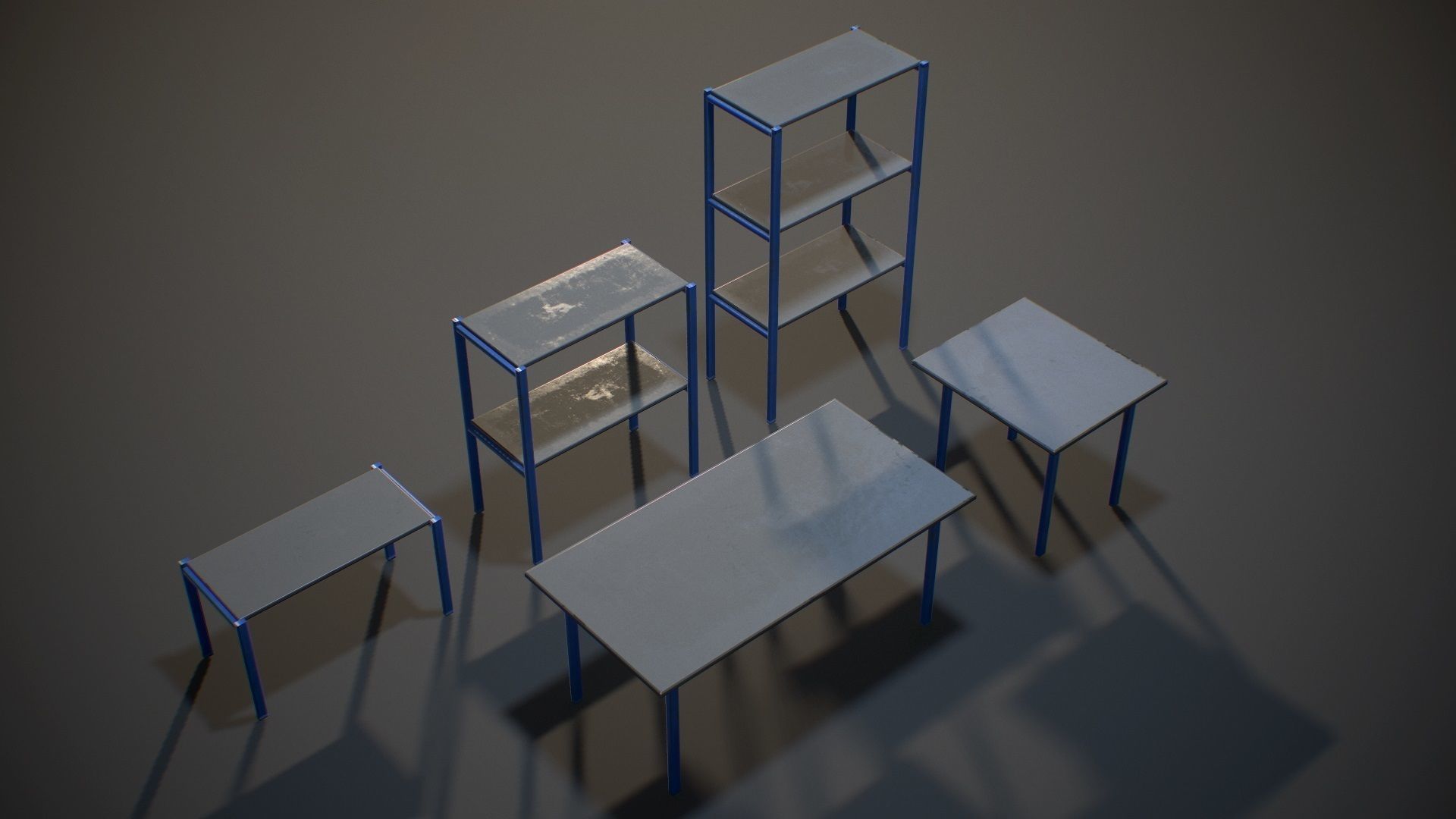 Storage Rack Collection - Modular Game ready props Low-poly 3D model_13