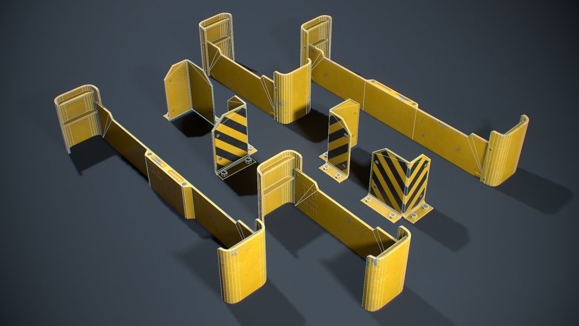 Storage Rack Collection - Modular Game ready props Low-poly 3D model_7