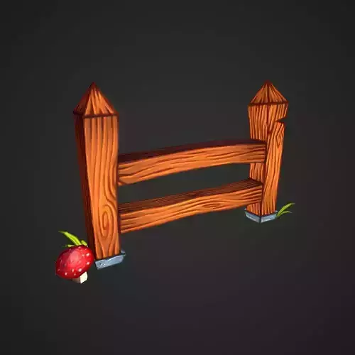 Wooden fence low-poly