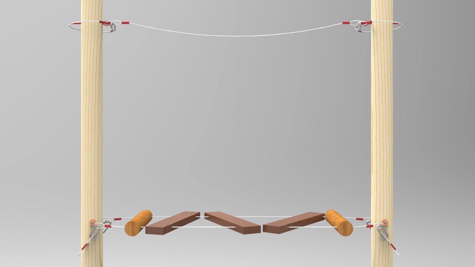 Obstacle for ropes course Low-poly 3D model_1