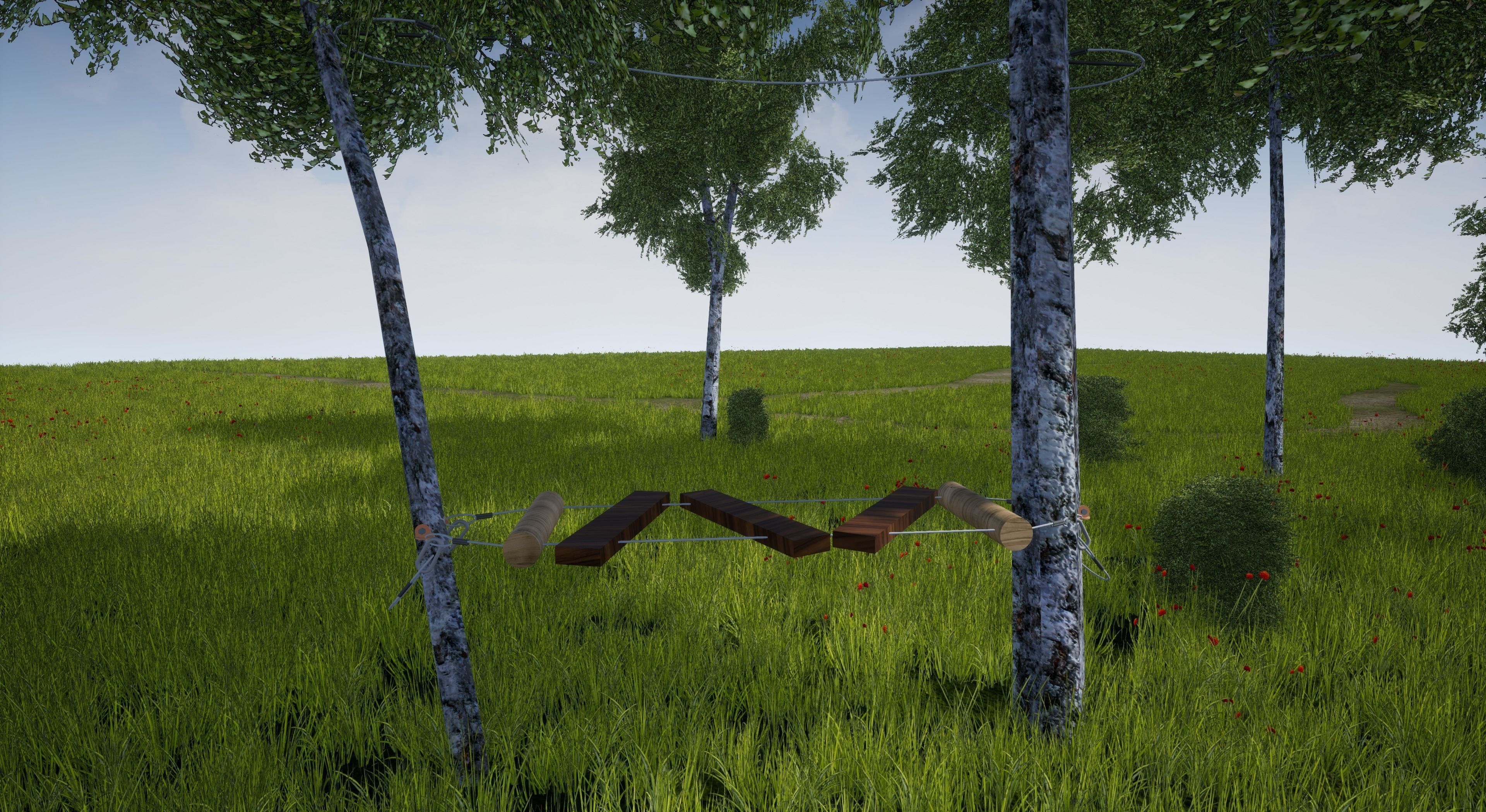 Obstacle for ropes course Low-poly 3D model_5