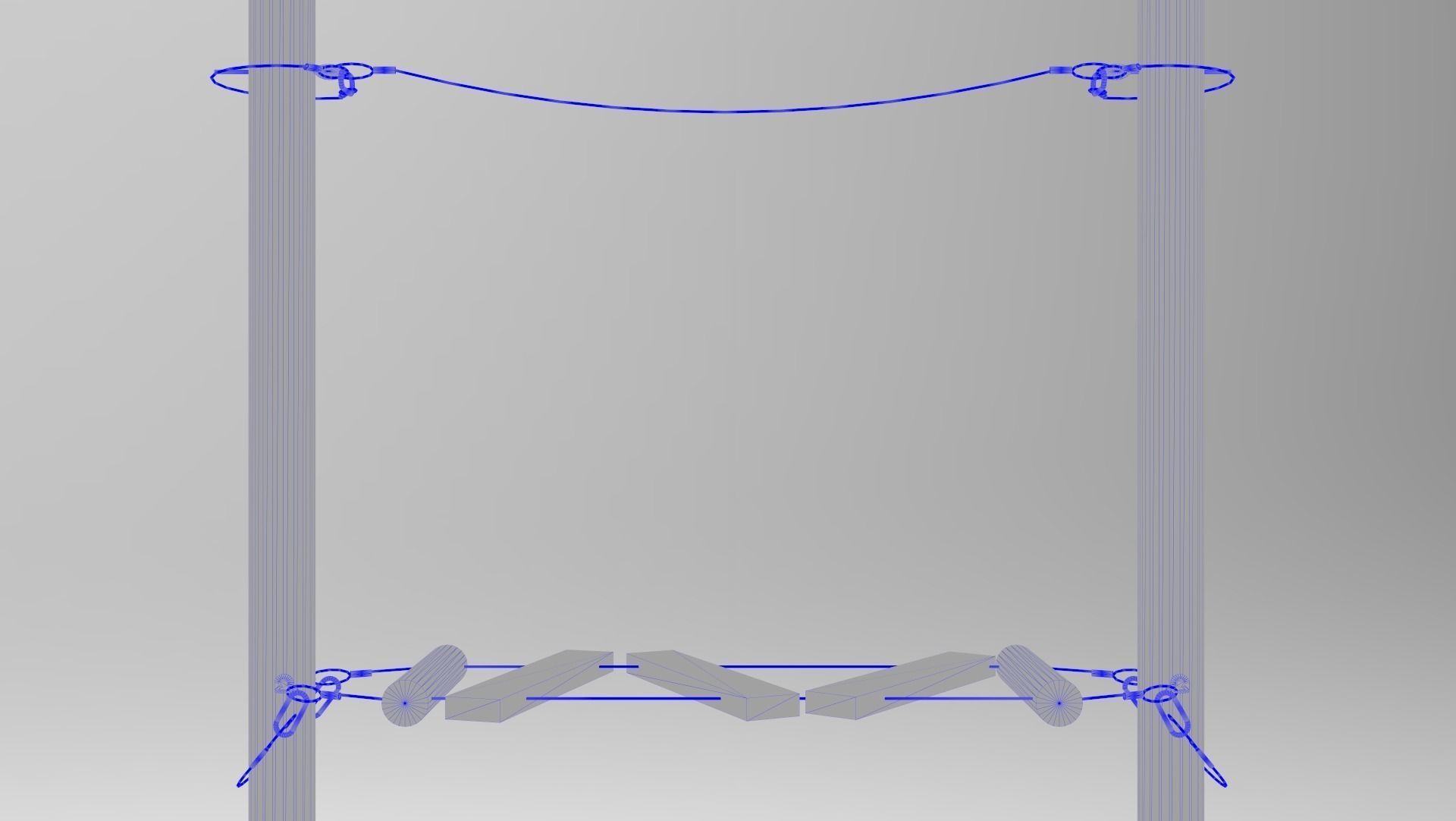 Obstacle for ropes course Low-poly 3D model_2