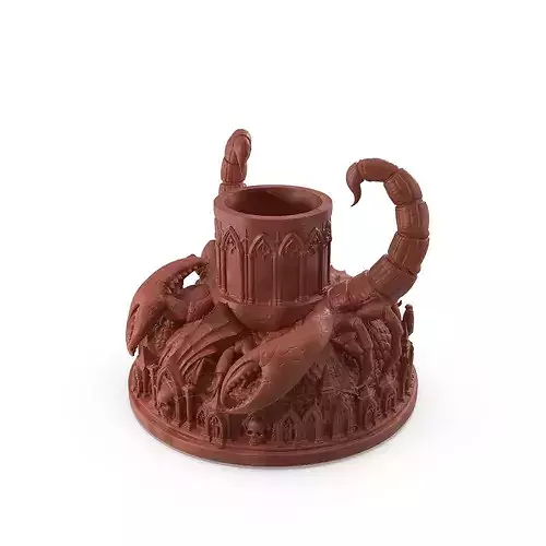 Print Ready Scorpion Throne Candle Holder 012