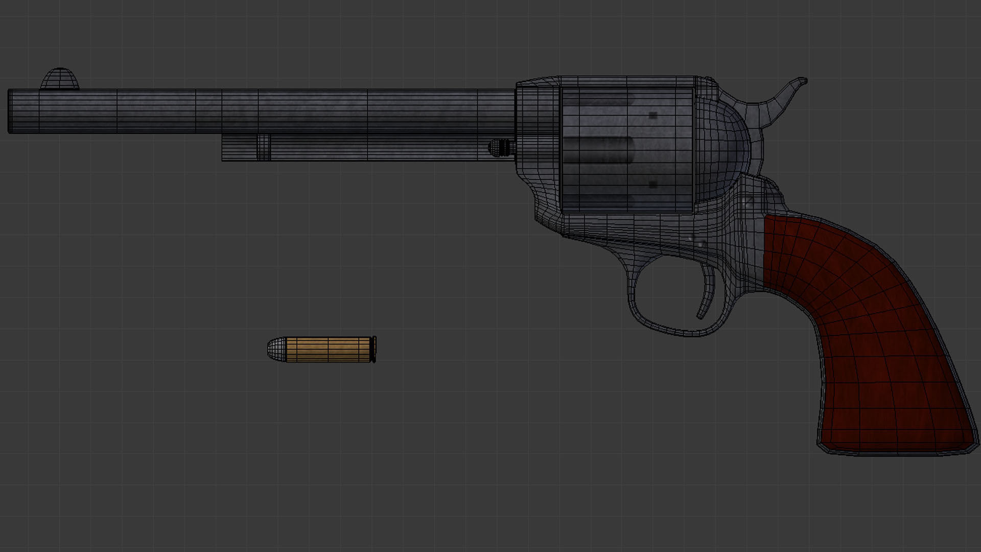 Colt 45 Revolver -- Game Ready Low-poly 3D model_9