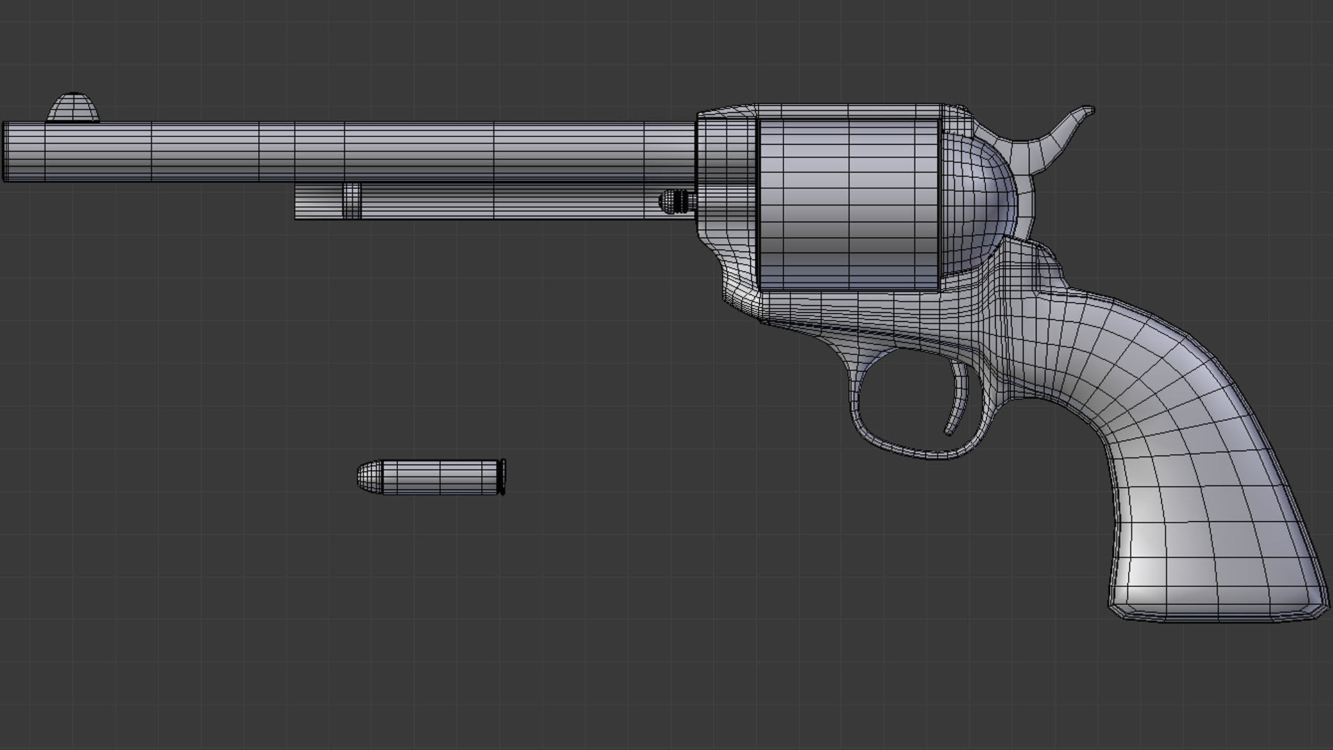 Colt 45 Revolver -- Game Ready Low-poly 3D model_11