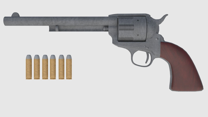 Colt 45 Revolver -- Game Ready Low-poly 3D model