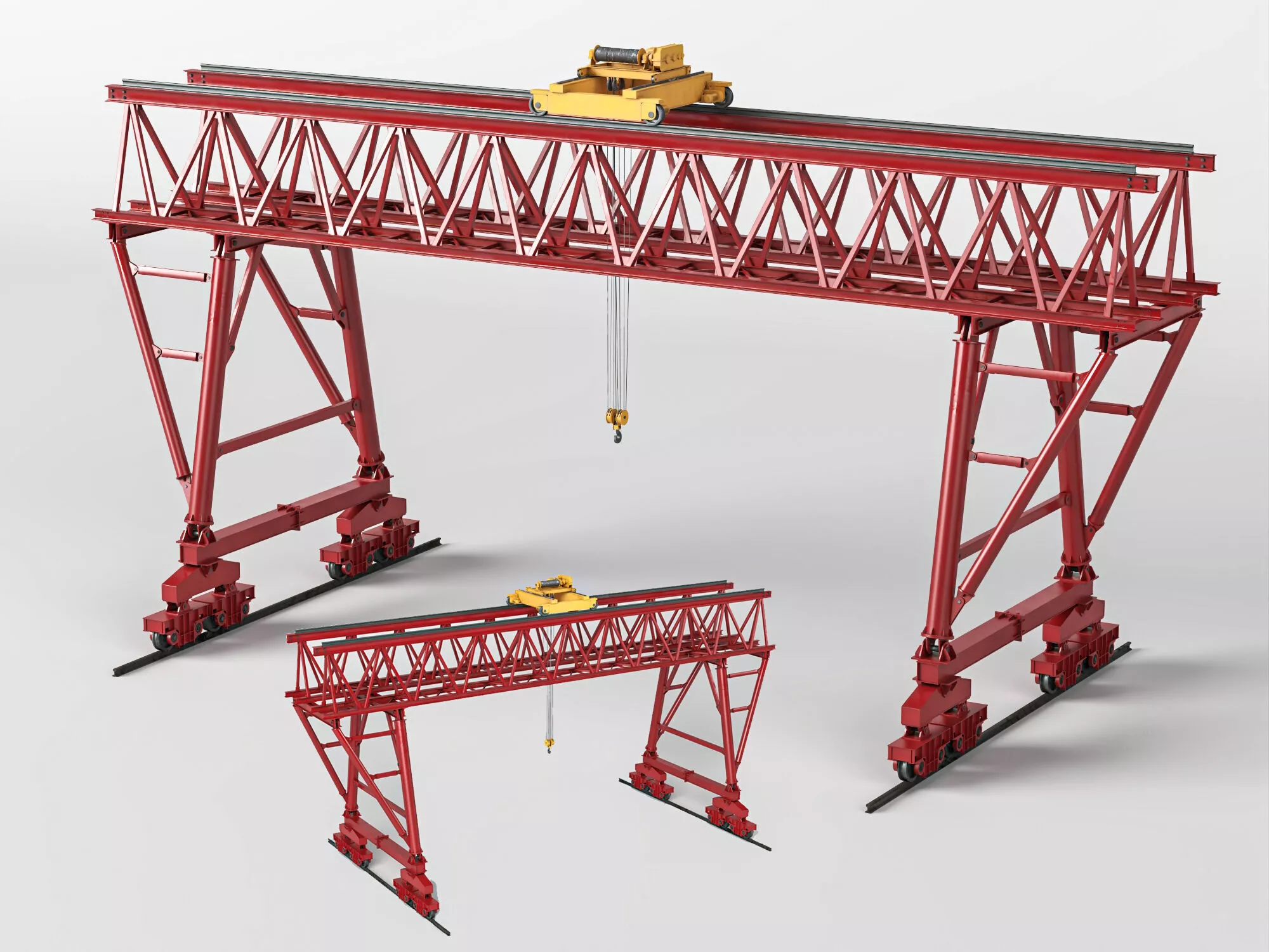 Industrial Gantry Crane Collection Low-poly 3D model