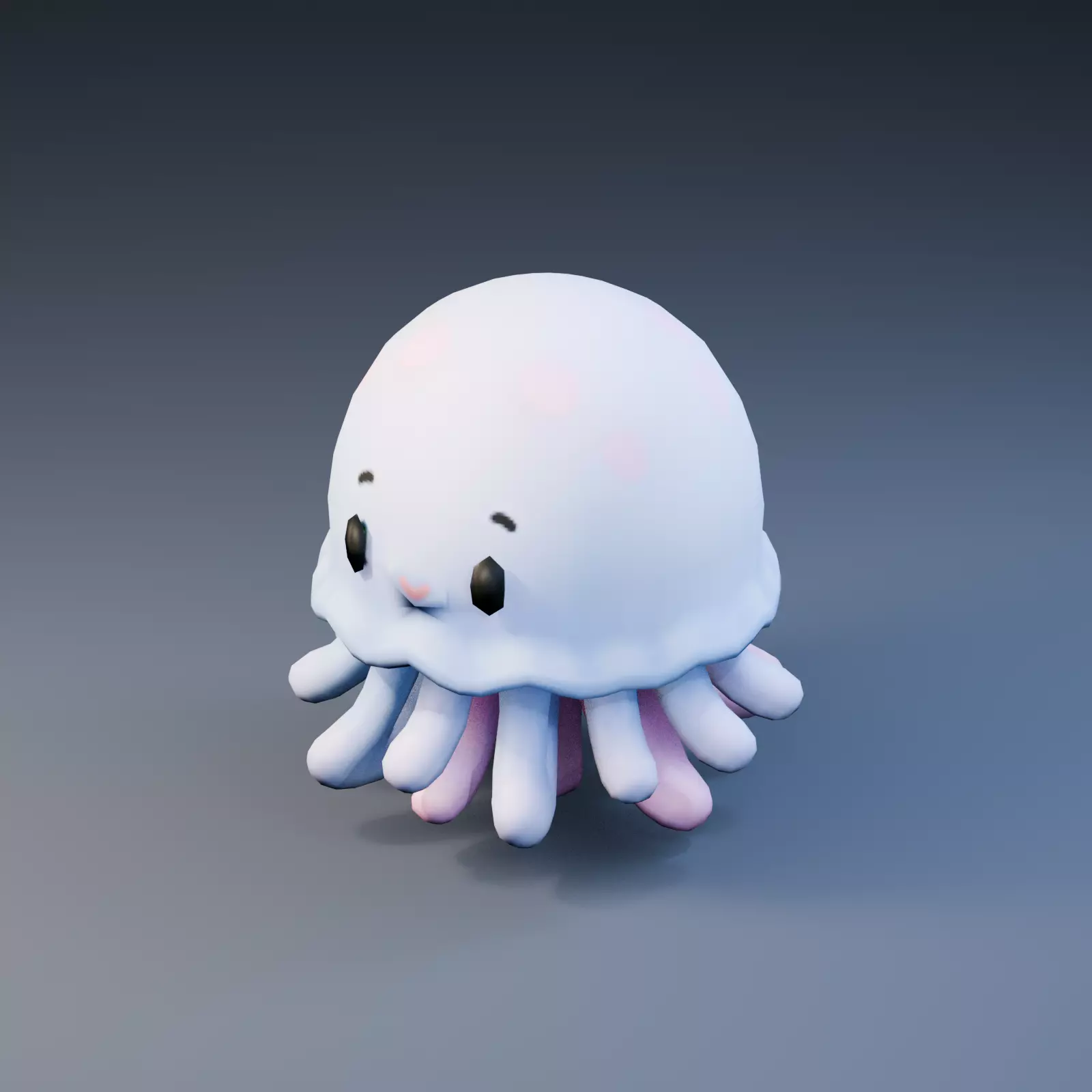 Cute Stylized Low Poly Jellyfish Low-poly 3D model