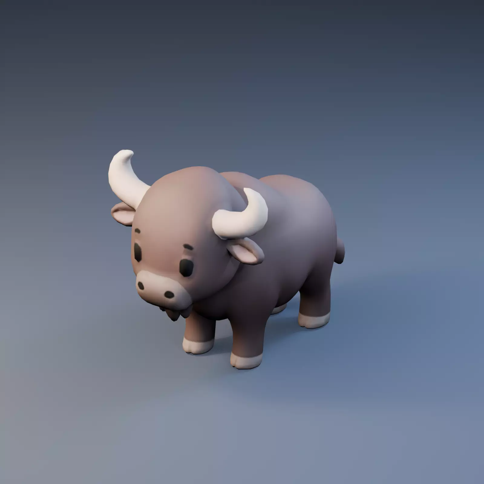 Cute Stylized Low Poly Buffalo Low-poly 3D model
