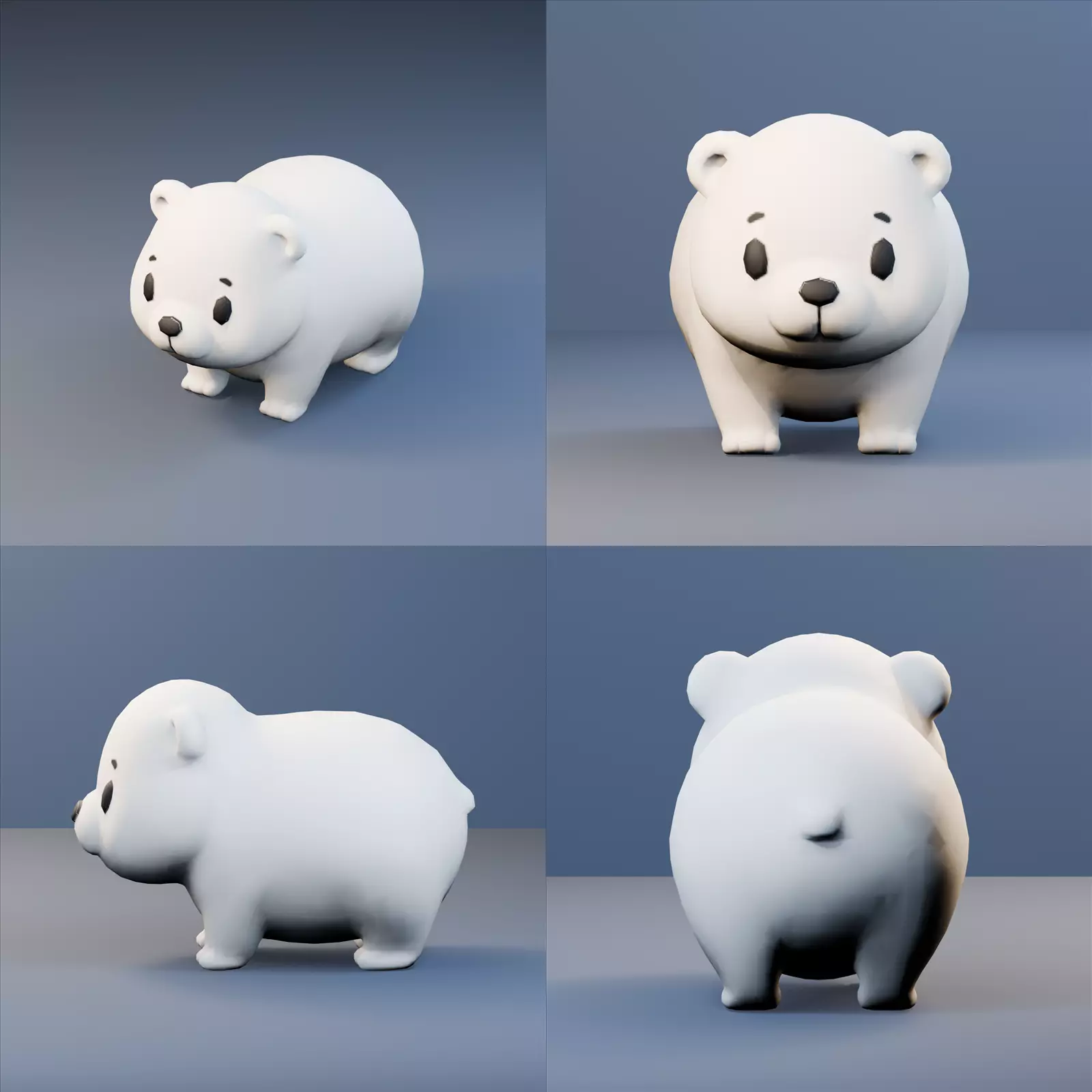 Cute Stylized Low Poly Polar Bear Low-poly 3D model