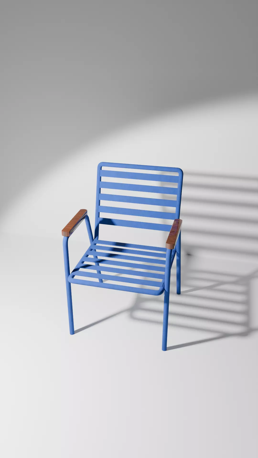 Modern Slatted Metal Armchair 3D print model