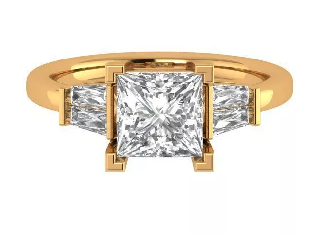 Princess Diamond Ring 3D print model