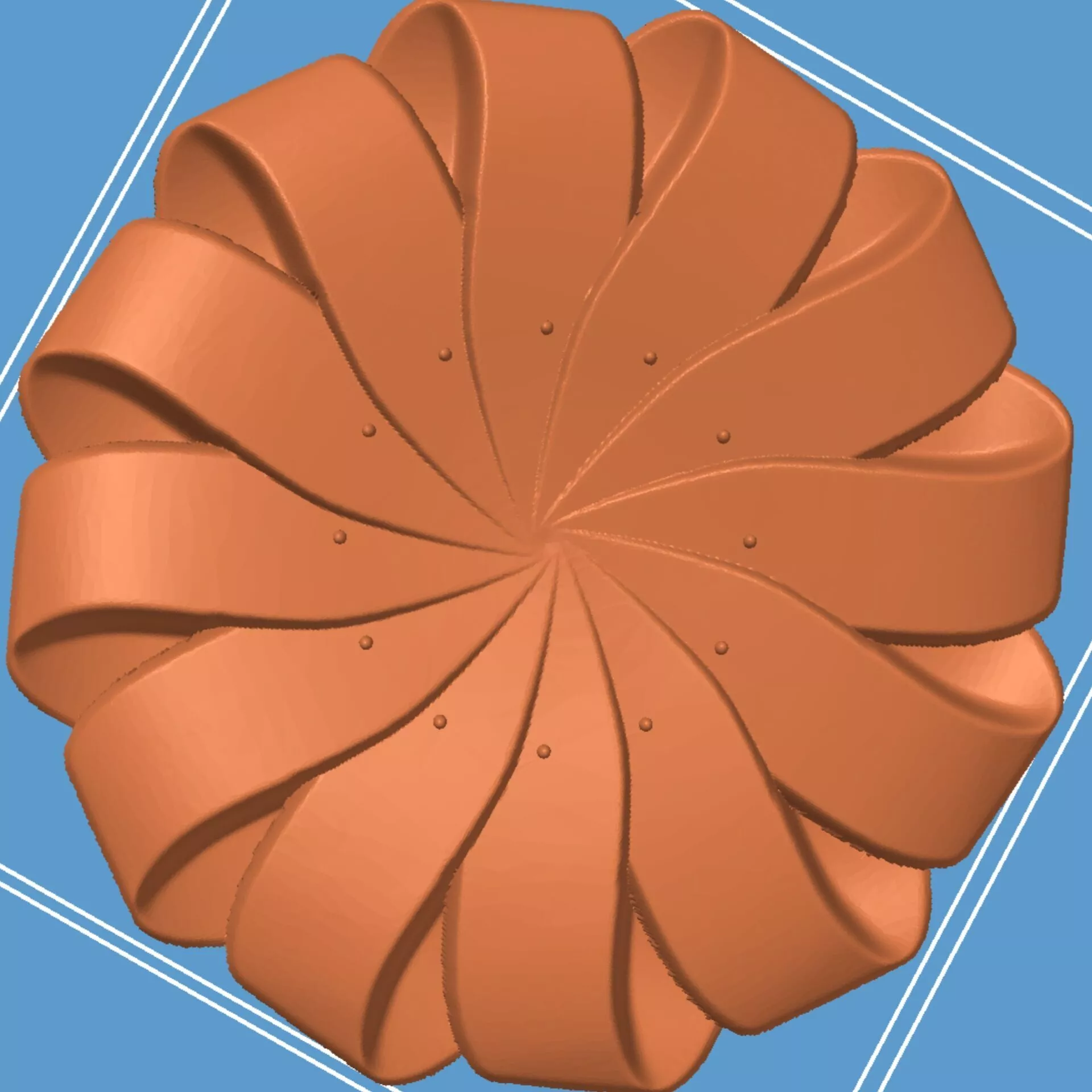 Modern Spiral Ribbon Wall Clock STL CNC Relief 3D print model
