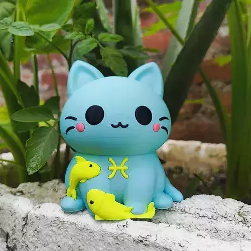 Kawaii Cat - Pisces